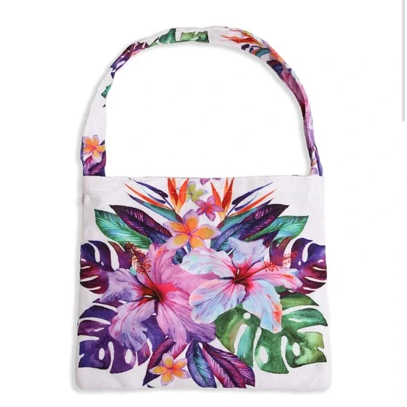 FLOWER BEACH BAG AND TOWEL COMBO 2-IN-1 CONVERTIBLE BEACH TOWEL AND BAG - Picture 7 of 8